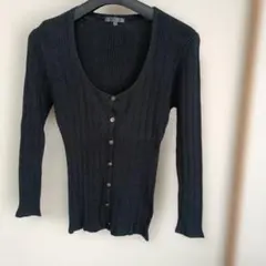 BLACK by moussy リブニットカーディガン ブラック サイズ2のサムネイル