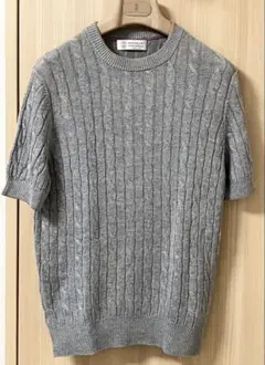 美品 ブルネロクチネリ Tシャツ ケーブル ニット コットン リネン 麻 