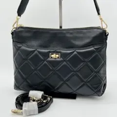 【極美品】amour infni ハンドバッグ 2way キルティング ブラック