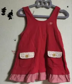 【187 】赤色ノースリーブワンピース　中古