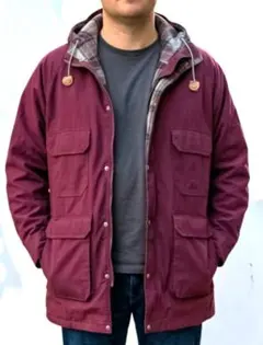 80s Woolrich マウンテンパーカー ボルドー 春秋 裏地チェック