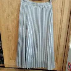 レディース　ロングスカート　プリーツスカート　グレー　М