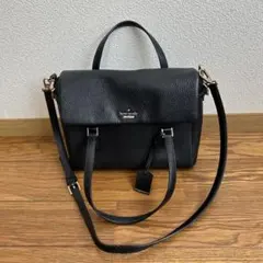 kate spade 黒 レザー ショルダーバッグ　2way