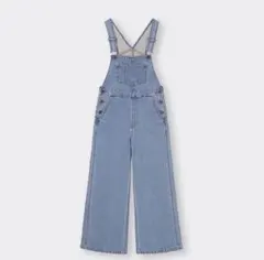 GU デニムサロペットストレートパンツ