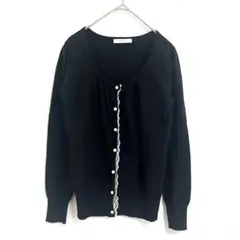 ブルーグラス　all in all　黒　レース　薄手　カーディガン　M