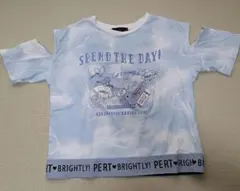 肩だしTシャツ☆ブルー☆150cm