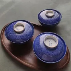 微塵唐草　二器セット　骨董　明治時代 微塵唐草 二器セット 骨董 明治時代