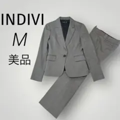 【美品】INDIVI スーツ上下 セットアップ　M チャコールグレー　ビジネス