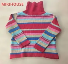♥MIKIHOUSE♥カラフルタートルネックセーター 90cm　中古品