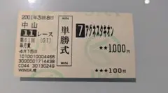 アグネスタキオン　皐月賞　単勝　記念馬券