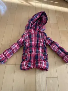GAP 赤色チェックのダウンジャケット