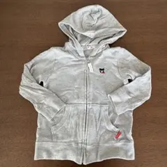 ミキハウス　DOUBLE.B グレー フード付きパーカー 100