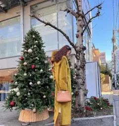 PINUE ロングダッフルコート　オリーブ