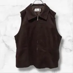 【Barmarne】ベストジャケット ベロア 羽織り YKK(13ABR)上