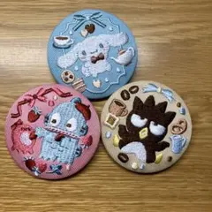 サンリオ刺繍缶バッジ3個セット