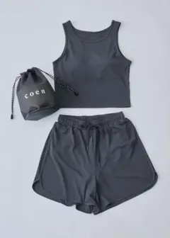 新品未使用【タグ付】coen アメリカンスリーブタンクスイムウェアダークグレー