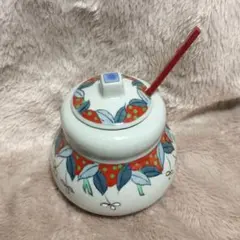 未使用美品　有田焼　三川内焼　嘉泉窯　一葉 砂糖入れ　薬味入れ　シュガーポットのサムネイル