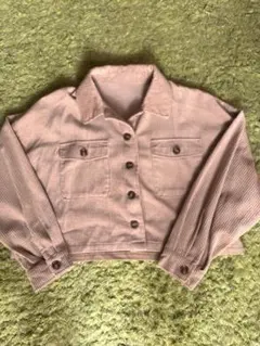 コーデュロイ クロップドジャケット ブラウン系