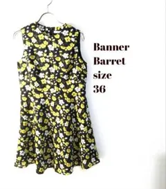 美品✨バナーバレット　BANNERBarret✨ノースリーブ　ひざ丈　花柄　総柄のサムネイル