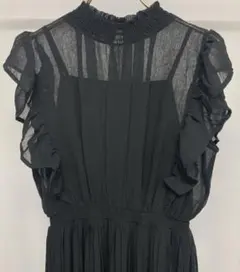 mily bilet プリーツ加工シアーフリルワンピース XL