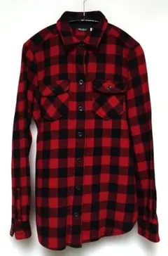 Eddie Bauer 赤黒チェック 長袖シャツ M