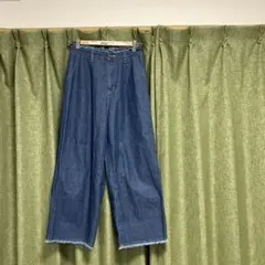 新品同様エヘカソポ丈90股下60ウエスト平置35デニム試着のみ美品ガウチョパンツ