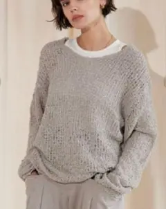 ALEXIA STAM グレー　Vネックセーター