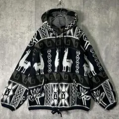 90s RUMINAHUI ネイティブ柄 エクアドルニット パーカー