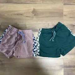 ハート柄と迷彩柄の半ズボン2着セット