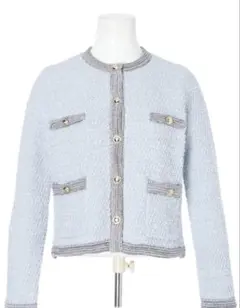 Apuweiser-riche 大人気完売ライトブルーカーディガン ボタン付き