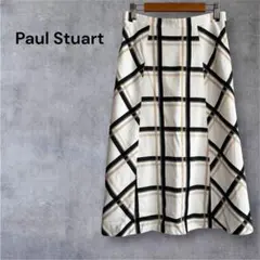 Paul Stuart チェック フレアスカート 日本製 ミモレ丈のサムネイル