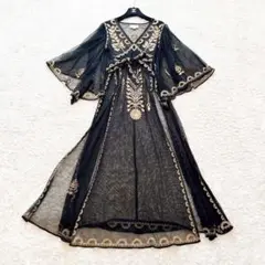 極美品✨ラルフローレン　ワンピース　ロング刺繍ドレス　袖フレア