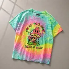 タイダイ Tシャツ キノコ サイケデリック ヒッピー レインボーグラフィック S
