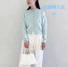 【店舗購入品】CABaN コットンカシミヤクルーネックカーディガン ライトブルー