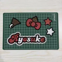 うちわデコパーツ　赤　レッドのサムネイル