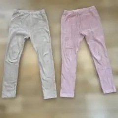 UNIQLO ストライプ柄レギンス 2点セット110サイズ❣️