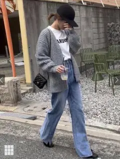 GRL フロントスリットハイウエストデニムパンツ[cu300]