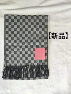 新品！マフラー ブロックチェック 市松模様 グレー冬 レディース メンズ 小物のサムネイル