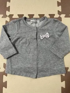 BeBe べべ　カーディガン　グレー　リボン　80cm