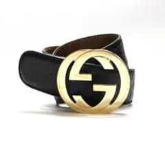 GUCCI インターロッキングG GG柄 レザーベルト ブラック ブラウンのサムネイル