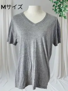 No97 半袖Tシャツ グレー Mサイズ トップス シンプル Ｖネック