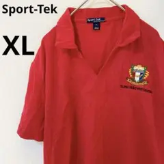 Sport-Tek 【XL】赤 半袖スキッパーシャツ スポーツ ユニセックス