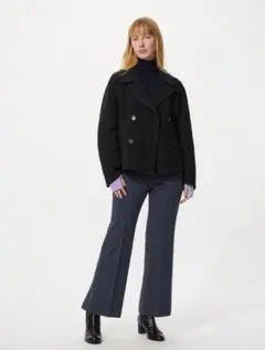 UNIQLOユニクロ　スマートフレアパンツXL ネイビー