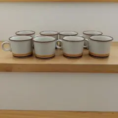 陶器製コーヒーカップ 8個セット