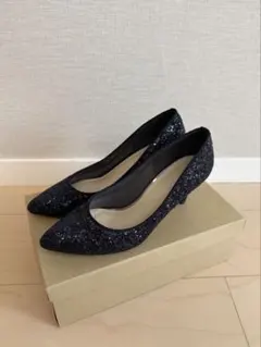 LE TALON グリッターポインテッドパンプス ネイビー / 23.0cmのサムネイル