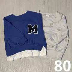 青系トレーナーセット　裏毛　80 mirror boe しまむら