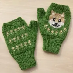 ハンドウォーマー　柴犬柄