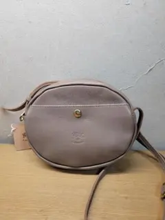 【新品未使用】IL BISONTE イルビゾンテショルダーバッグ　丸型　グレー