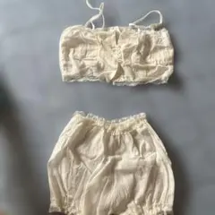 アイボリー ベアトップとショートパンツ セット