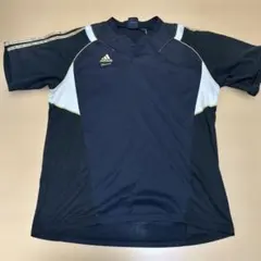 野球　ベースボールTシャツ　adidas ネイビー ポロシャツ Oサイズ